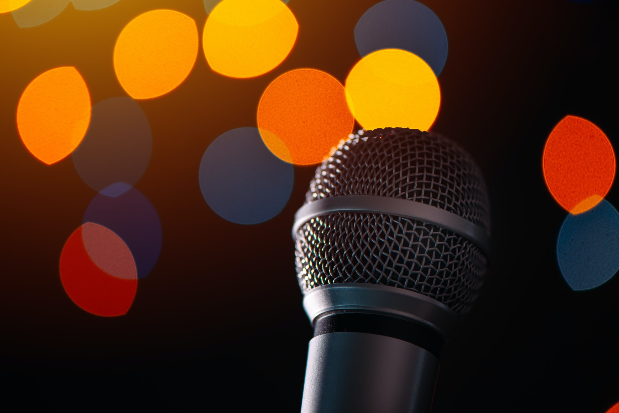 Audio microphone in karaoke bar