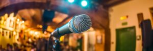 Microphone on stage