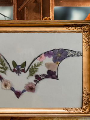 Spooky Pressed Flowers Bat Workshop