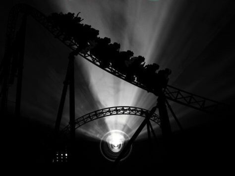 roller coaster in the dark