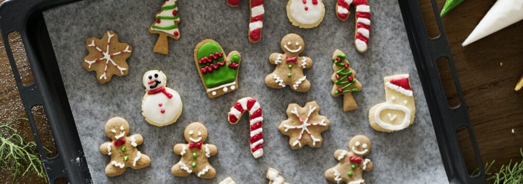 Christmas cookies decorated with icing