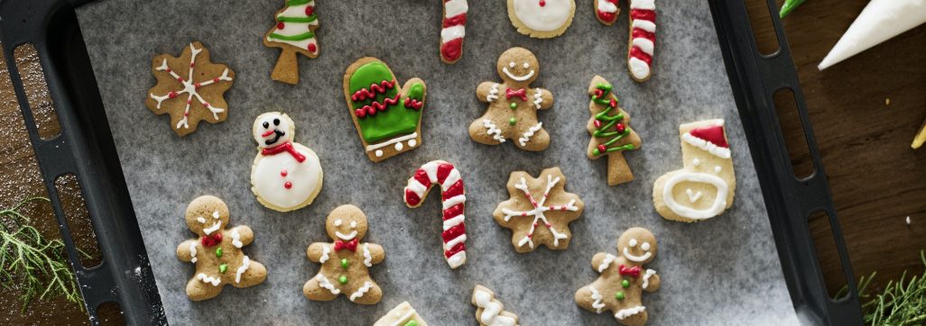 Christmas cookies decorated with icing