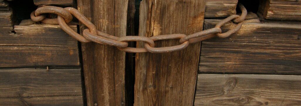 old door with chains