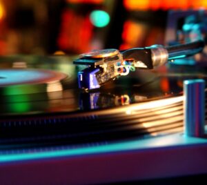 record player close up