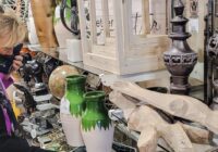 Woman wearing face mask shopping in her neighborhood to be safe from covid.