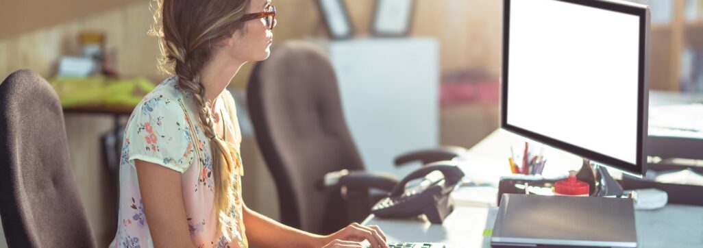 Woman working on computer